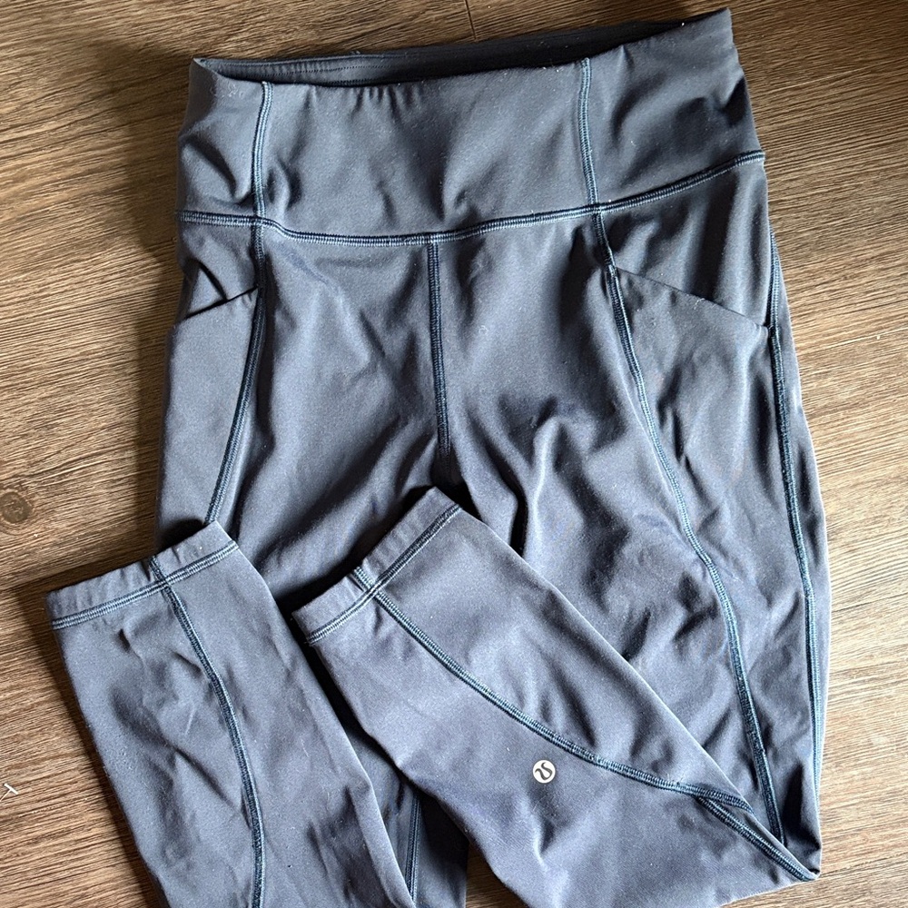 Gray High-Waisted Leggings